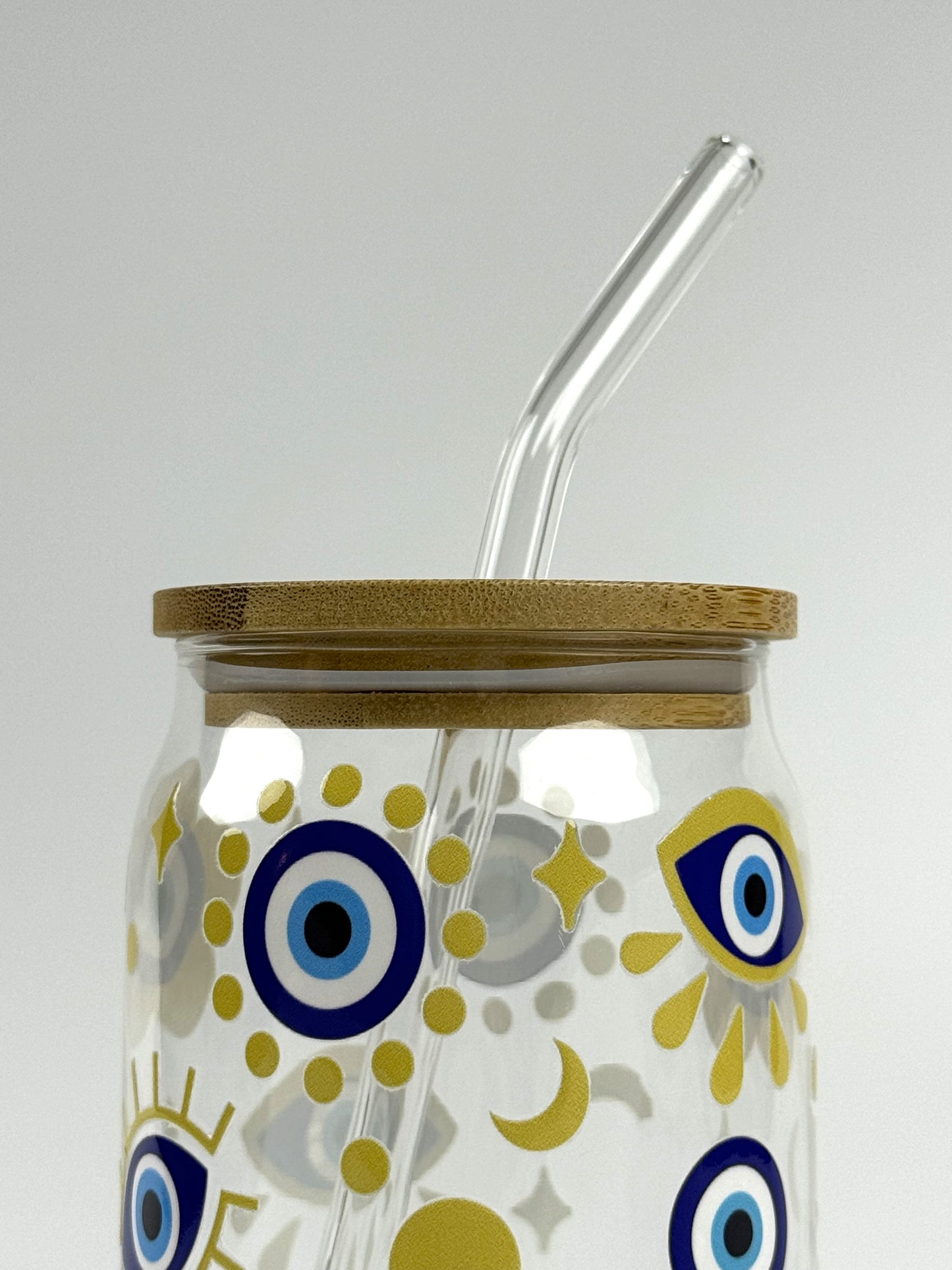 Lucky Eye Printed 16oz Glass Can