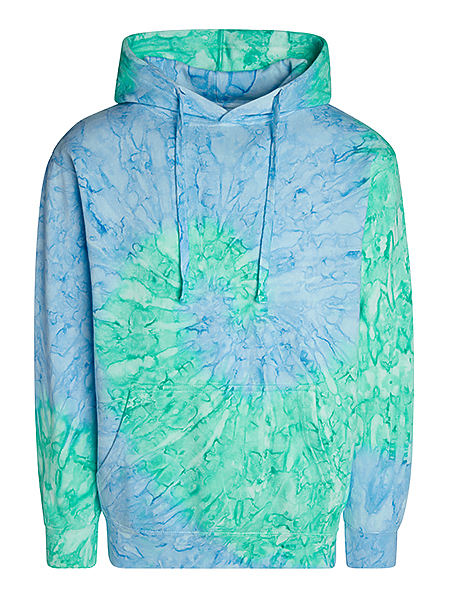 A sky bomb color tie-dye masterpiece with intricate swirls and vibrant hues, perfect for self-expression.