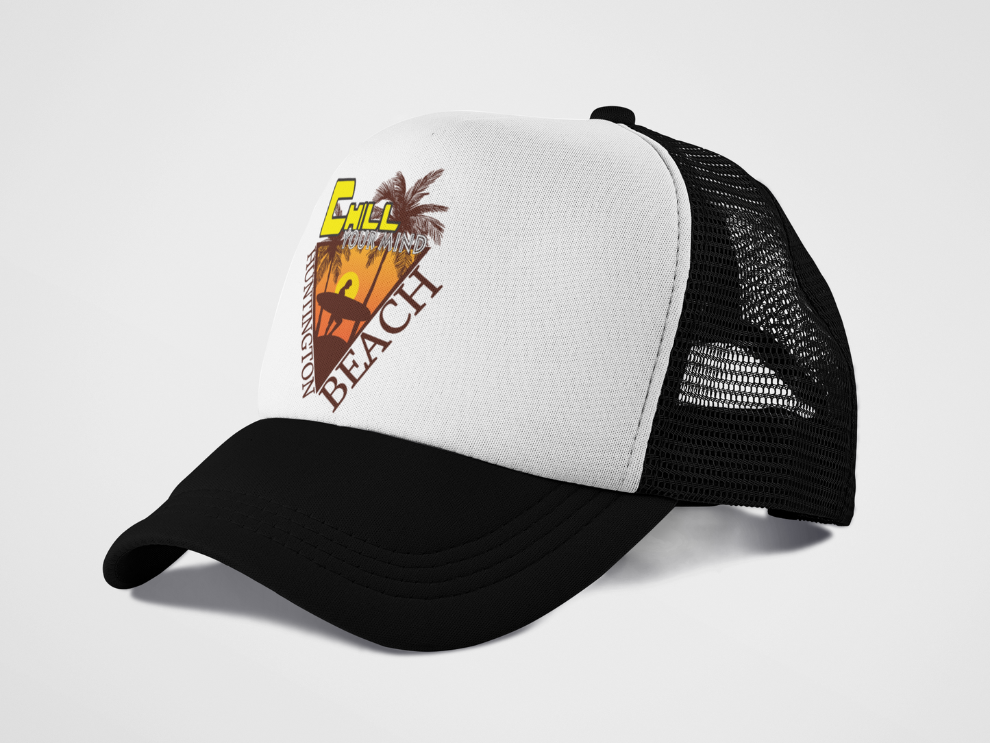 Huntington Beach Graphic Adjustable Unisex Trucker Hat