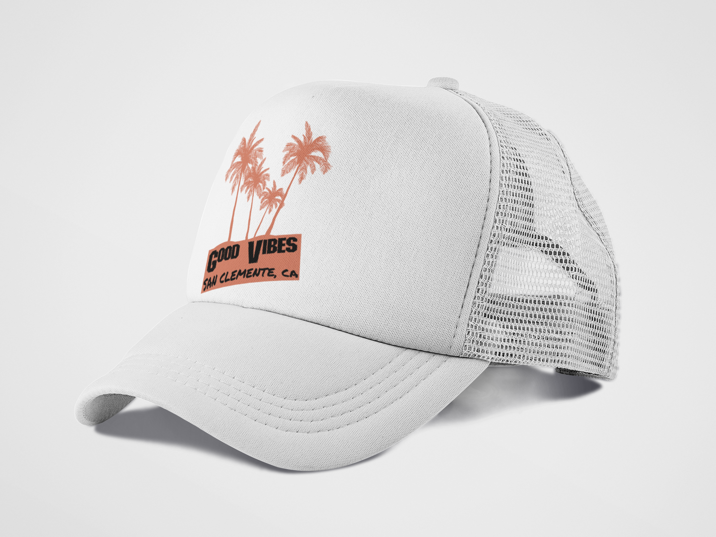 Good Vibes San Clemente Adjustable Unisex Trucker Hat