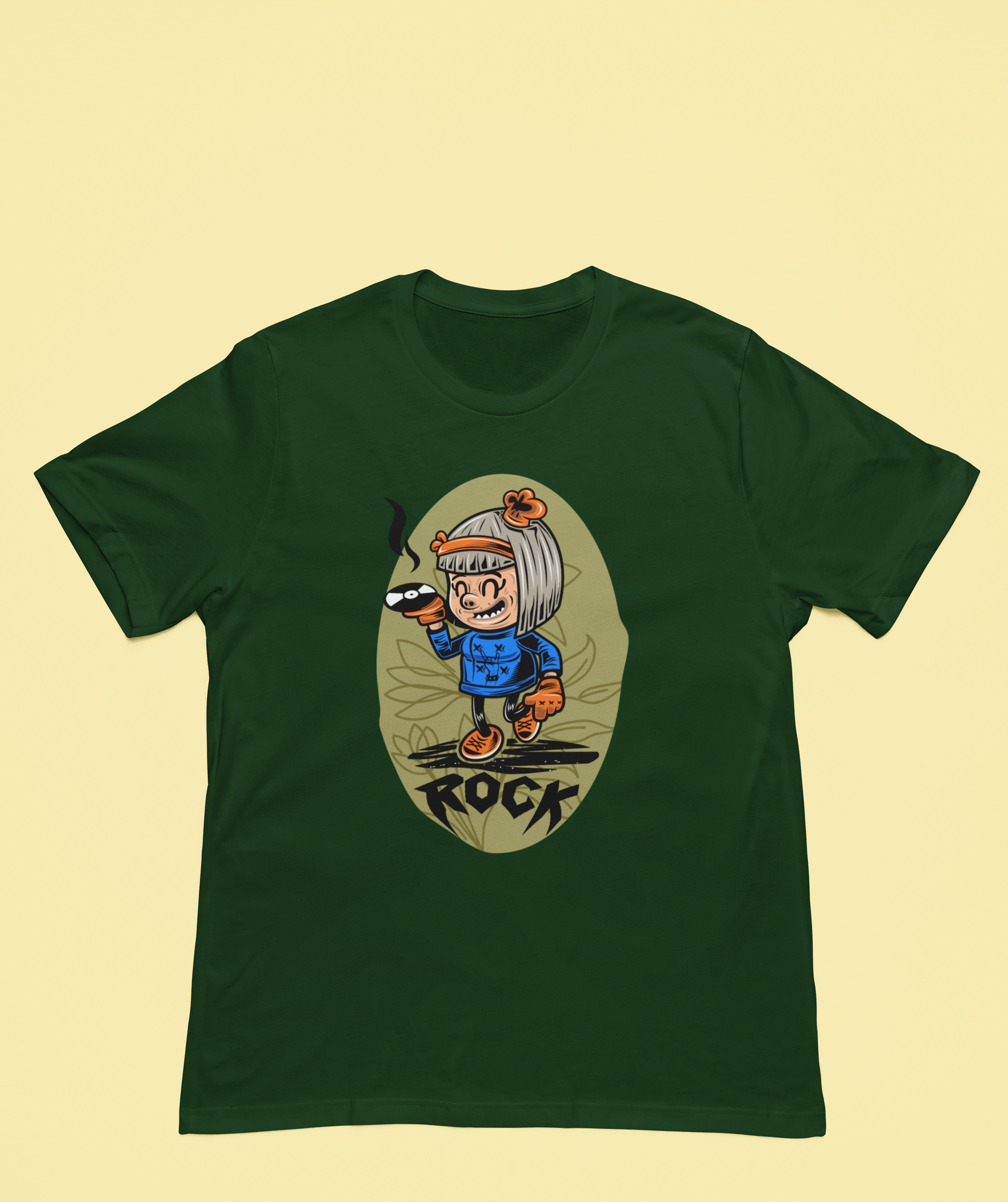 A stylish t-shirt featuring a girl with a rock 'n' roll attitude and bold, edgy wording.