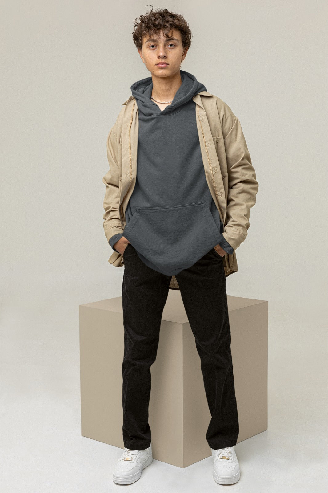 A charcoal heather color hoodie crafted with the finest materials for ultimate comfort and style.