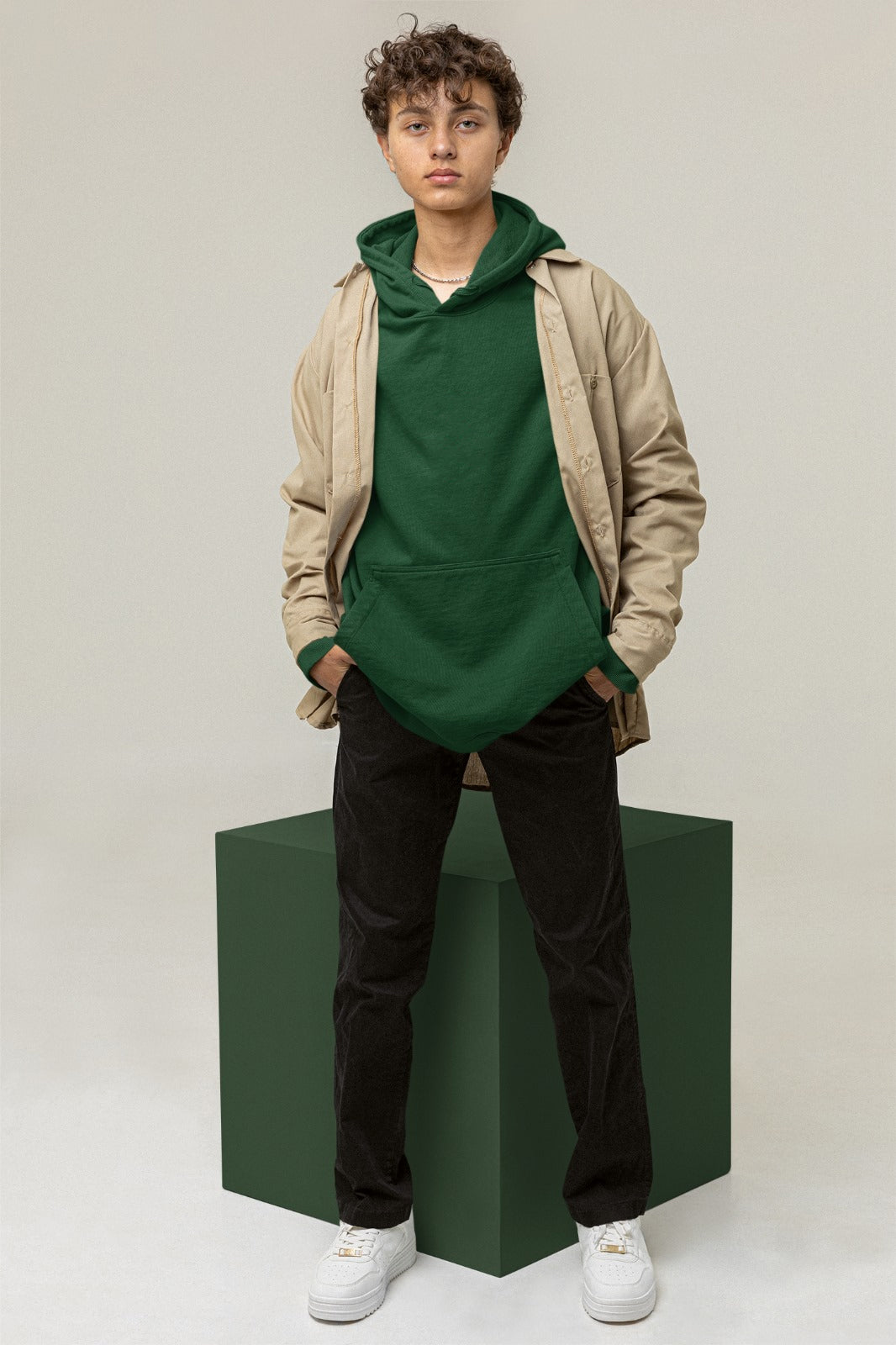 A forest green color hoodie crafted with the finest materials for ultimate comfort and style.
