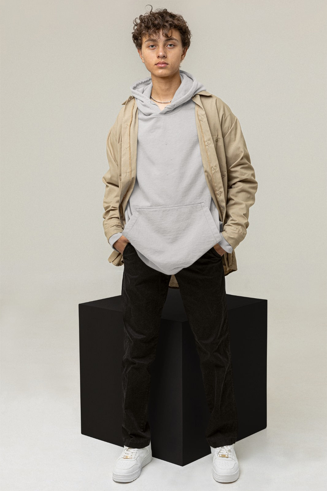 A grey heather color hoodie crafted with the finest materials for ultimate comfort and style.