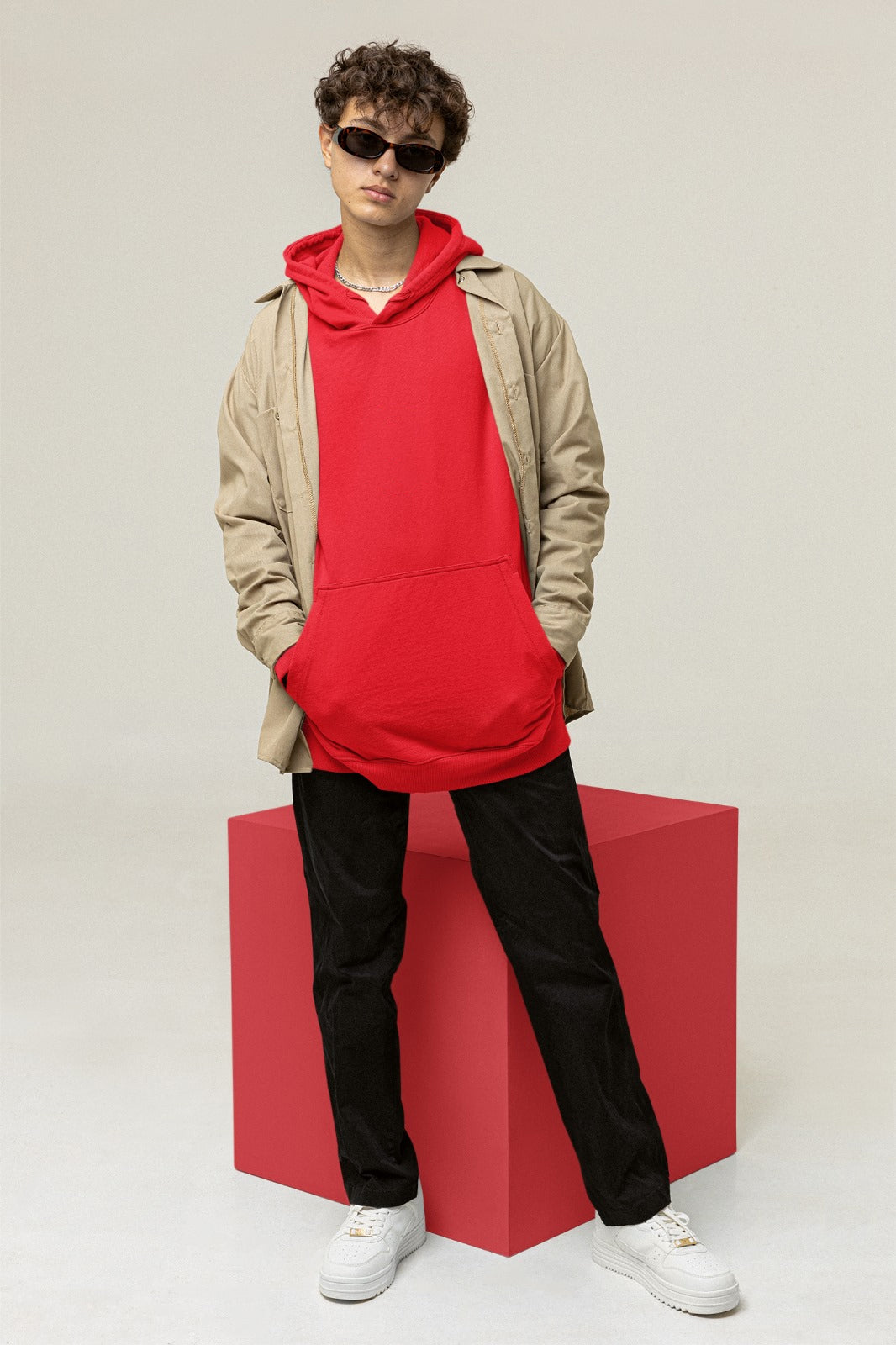 A red color hoodie crafted with the finest materials for ultimate comfort and style.