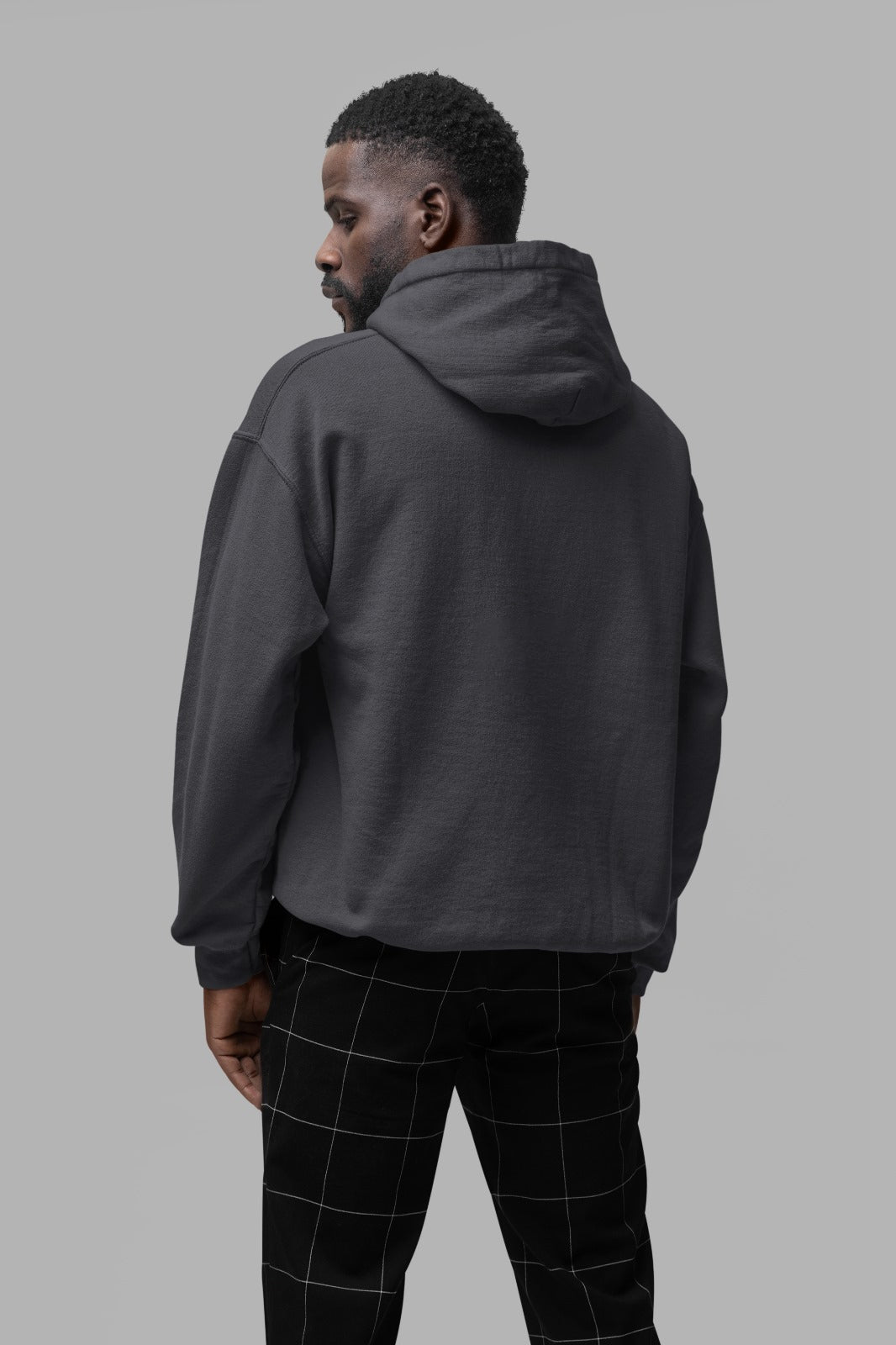 This charcoal heather hoodie offers a luxurious feel with its soft, premium fabric lining