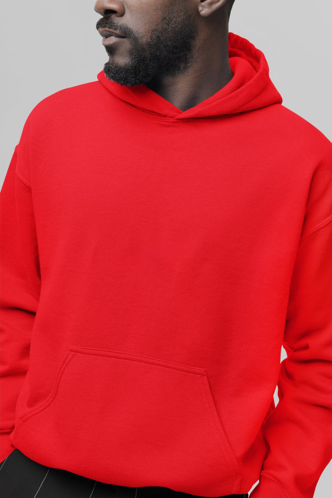 This red hoodie offers a luxurious feel with its soft, premium fabric lining