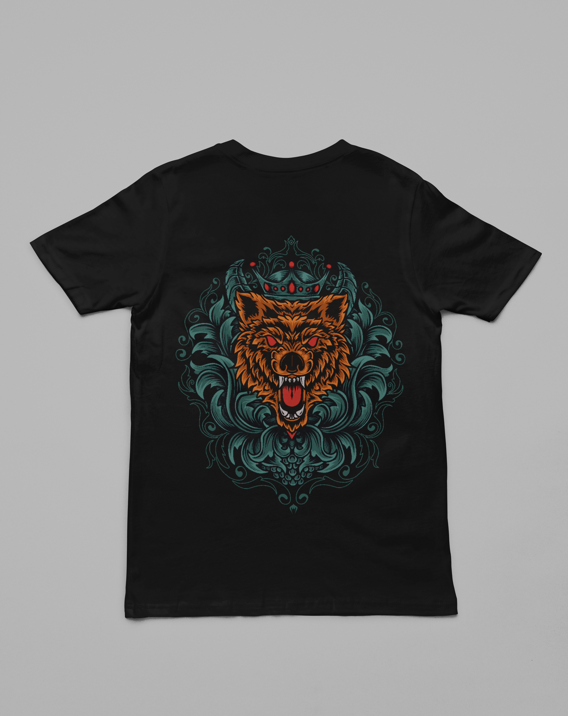 Bear with red eyes printed on premium quality t-shirt