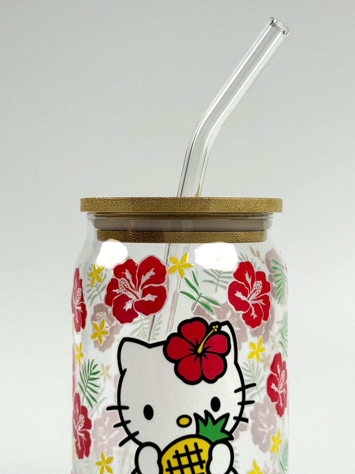 Hello Kitty Printed Glass Can