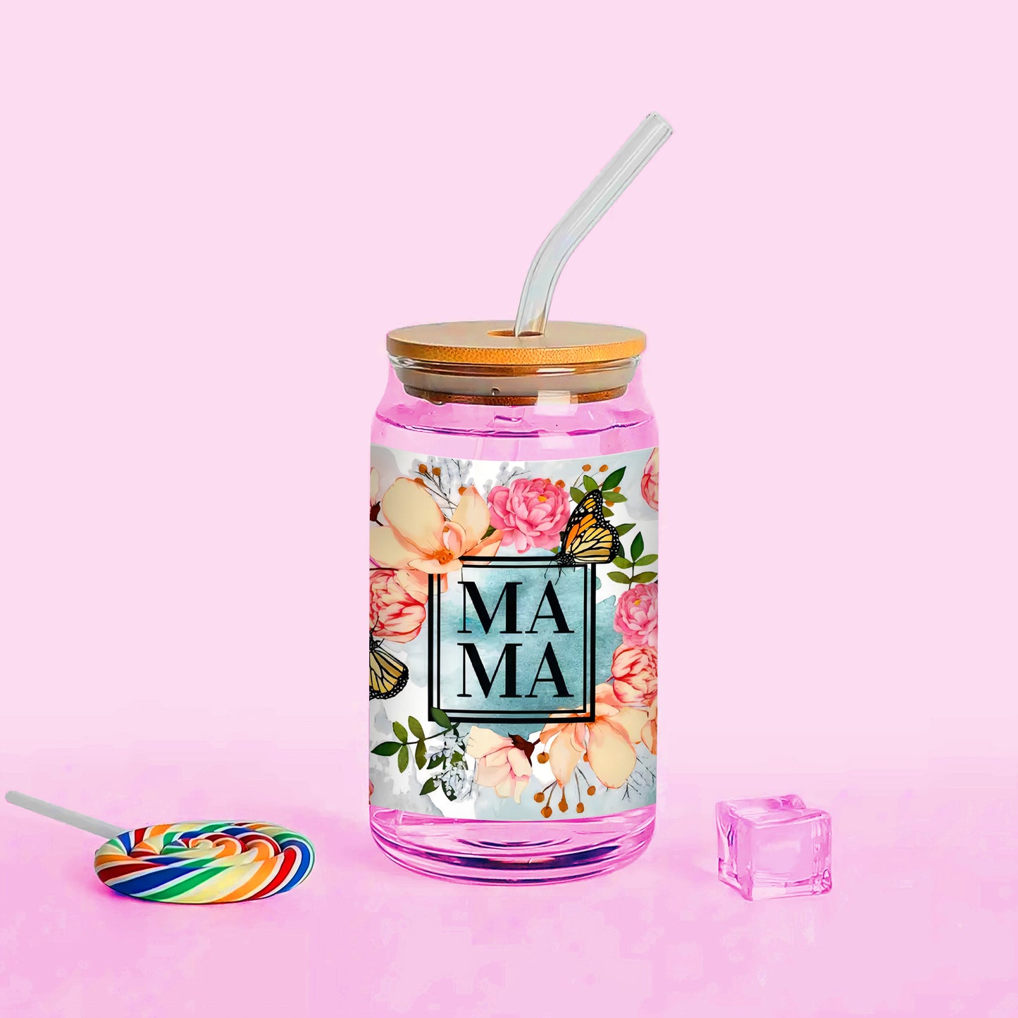 MAMA Printed 16oz Glass Can