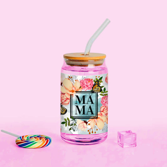 MAMA Printed 16oz Glass Can