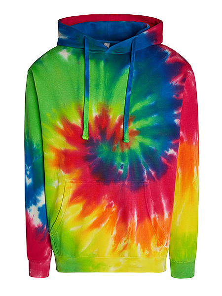 A rainbow color tie-dye masterpiece with intricate swirls and vibrant hues, perfect for self-expression.