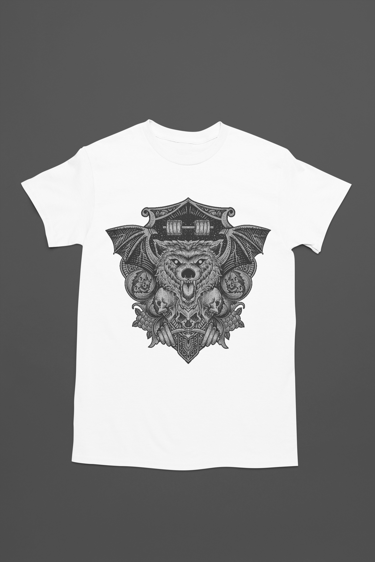 A shirt that embraces the night's horrors with a 'Nocturnal Nightmare Bat' graphic.