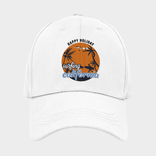 Happy Holiday Surfing California Graphic Unisex Baseball Cap